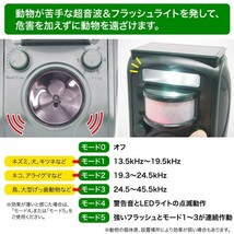 ソーラーパネル動物撃退器 超音波式 ソーラー電源 害獣撃退 食害 フン尿 騒音###動物撃退器GH-501###_画像3