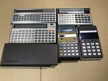 SHARP シャープ CASIO カシオ ポケットコンピュータ 関数電卓 古い電卓 計算機 FX-702P PC-1210 fx-5500 PERSONAL M-1 OMRON 8M 5点_画像1