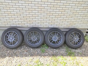 バリ山 BRIDGESTONE スタッドレス VRX 155/65/14 2019年製 4.5J 4穴 PCD100 +45 Monza zack jp-520