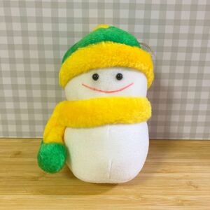 【非売品】雪だるまちゃん ぬいぐるみ レトロ 当時物 雪ダルマちゃん ファンシー 人形 緑 雪ダルマチャン