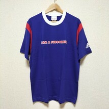 綺麗☆00s old adidas 万国旗タグ 日本代表 ユニフォーム サポーター Tシャツ トップス パフォーマンスロゴ オールド アディダス 古着 USED_画像1