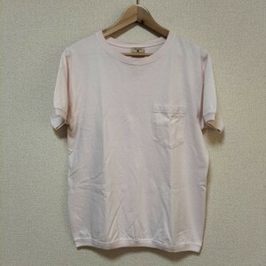 ☆USA製 Good wear リブ Tシャツ コットン ポケT 無地 半袖 綿100% 丸胴 トップス カットソー グッドウェア USブランド古着 USED