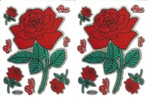 防水 ラメ加工 ローズ ステッカー 2点 セット バラ スマホ 手帳 タブレット 薔薇 ごほうび 業務用 Rose ばら 予定表 カレンダー TSS-637X2_画像6