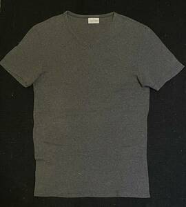 米国製90sオールドCalvin Klein無地VネックTシャツSヘビーコットン濃グレー米製USA製アメリカ製US製90年代カルバンクラインy2kビンテージcK