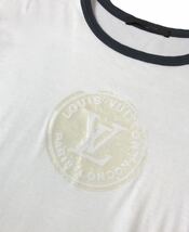 (D) LOUIS VUITTON ルイヴィトン ロゴプリント リンガー 半袖 Tシャツ XS 送料250円_画像2