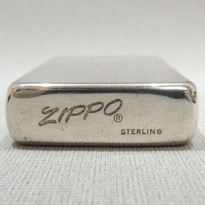 ★ZIPPO STERLING 無地 筆記体 旧字体 旧ロゴ レザーケース付き スターリングシルバー ライター ジッポー★の画像6