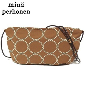 極美品★mina perhonen tambourine coupe bag ys9678 ショルダーバッグ ポシェット ミナペルホネン★