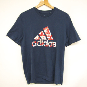 アディダス 半袖Tシャツ ロゴT コットン スポーツウェア トップス 大きいサイズ メンズ XOサイズ ネイビー adidas