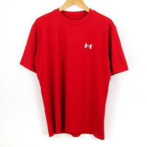 アンダーアーマー 半袖Tシャツ クルーネック 無地 トップス ロゴ スポーツウエア トレーニング メンズ MDサイズ レッド UNDER ARMOUR