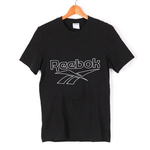 リーボック 半袖Tシャツ ロゴT クルーネック トップス 無地 スポーツウエア コットン S相当 メンズ ブラック Reebok