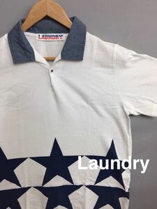 ランドリー 半袖ポロシャツ 星柄 メンズ Mサイズ Laundry ♪○