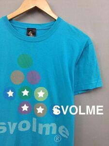 スボルメ SVOLME ビッグロゴ 半袖 Tシャツ サッカー ブルー メンズ Mサイズ ～▽