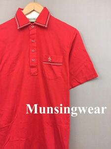  Munsingwear wear Munsingwear Grand s Ram Golf wear short sleeves red men's 2 size C90~100 ~v