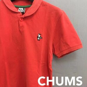 チャムス CHUMS アウトドア 鹿の子 ポロシャツ 半袖 襟 レッド メンズ Sサイズ ～△