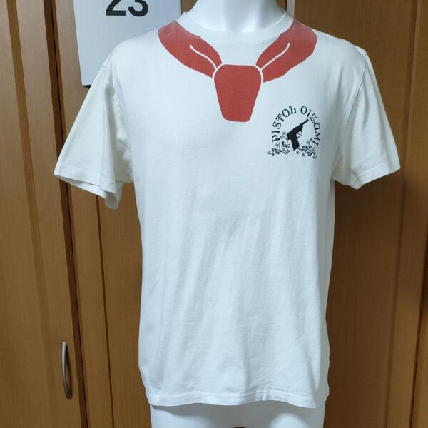 水曜どうでしょう半袖TシャツM 【シェフ大泉】 赤スカーフPISTOL OIZUMI フランベイメージ大炎 えびチリ/おみまいする