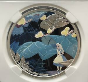 【最高鑑定】2021年 ニウエ カラー銀貨 NGC ディズニー Disney 不思議の国のアリス PF70UCAM 2ドル 箱 COA モダンコイン アンティーク