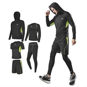 * бесплатная доставка мужской фитнес тренировка . давление рубашка тренировка одежда мужской компрессионная одежда 5 позиций комплект спорт одежда 