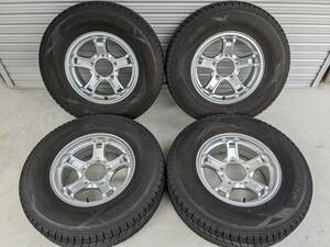 ウェッズ キーラーフォース 15X5.5J (+5) PCD139.7 5穴 スタッドレス ダンロップ SJ8 215/80R15 バランス調整済 JB74 ジムニー シエラ