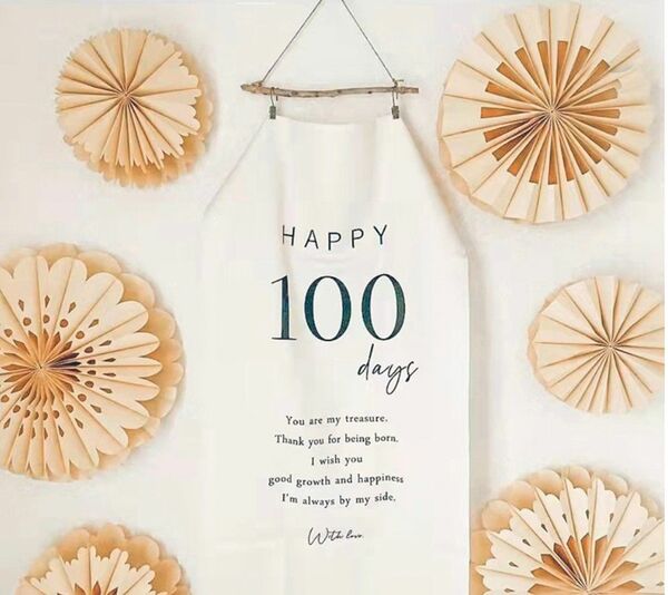100日祝い タペストリー 誕生日 バースデー 100days 布 ナチュラル