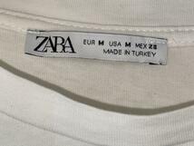 ZARA ザラ 半袖Tシャツ ロゴプリント ホワイト サイズM レディース_画像5