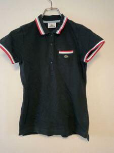 LACOSTE Lacoste polo-shirt with short sleeves navy embroidery size 38 made in Japan 