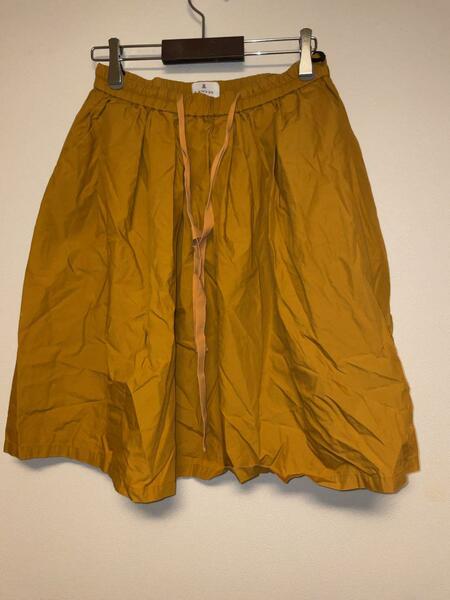 ランバンオンブルー スカート 膝丈 ライトブラウン サイズ38 コットン 日本製