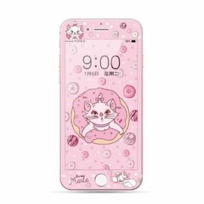 iPhone 6/6S/7/8/SE2 ガラスフィルム マリーちゃん ピンク