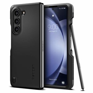 Spigen Galaxy Z Fold5 ケース Sペン収納 超薄型 超軽量 耐衝撃 ワイヤレス充電 ACS06209 ブラック