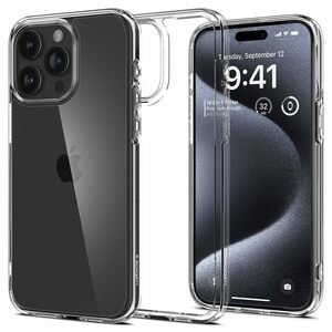 Spigen iPhone15Pro ケース クリア 耐衝撃 ストラップホール 黄変抑制 ワイヤレス充電対応 ACS06707 クリスタルクリア