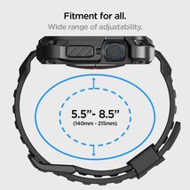 Spigen AppleWatch バンド 45mm Series 9/8/7対応 ケース一体型 耐衝撃 ACS05237 ブラック_画像3