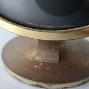 【作動品】オールドHOWARD MILLER ブラスシェルと黒い文字盤のデスククロック 西ドイツ製/ビンテージハワードミラー時計ミッドセンチュリーの画像6