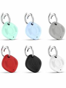 Q-43 6-Pack] Portable Protector Case Compatible with Samsung Smart Tag Tracker Soft Silicone Case Anti-Scr
