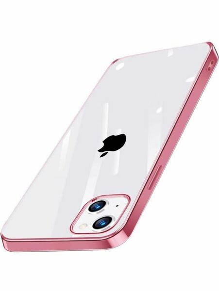 P-59 iPhone 14 Plus 用 ケース クリア TPU 耐衝撃アイフォン 14 Plus プロマックス カバーメッキ加工 透明 ソフトシェル Qi充電対応