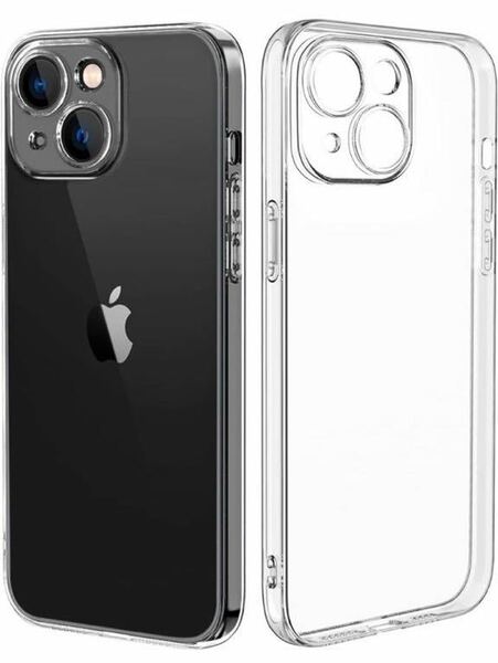 R-32 TUTUWEN「 iPhone 14plus用 」ケース クリア 全透明 ソフト TPU 薄型 軽量 レンズ保護 耐衝撃 エアバッグ 滑り止め/すり傷 透明