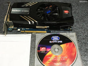 【個人保管品】Sapphire Radeon HD6850 GDDR5 1GB PCI-E DL-DVI-I/SL-DVI-D/HDMI/DP 6ピン補助電源