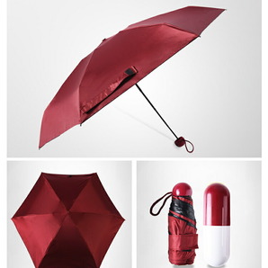 日傘 雨傘 【ワインレッド】晴雨兼用 折りたたみ傘 完全遮光 UV レディース 紫外線 遮蔽 軽量 撥水 カプセル カラー コンパクト 送料無料 