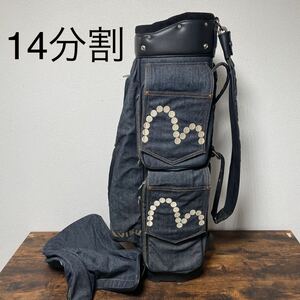 エヴィス キャディバッグ　14分割　デニム　送料無料　evisu