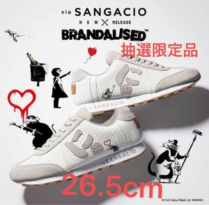 via SANGACIO×BRANDALISED　バンクシー限定コラボスニーカー　新品未使用　26.5cm にゅ～ずMOM