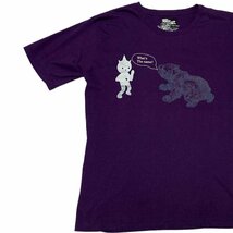 新品正規60％OFF PPFM ピーピーエフエム Tシャツ Mサイズ パンクマ 紫 熊 フロッキープリント i17-yb_画像4