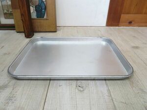 【USED/クリーニング済】 学校給食 アルミ製 トレー 約415×305mm 日本製 検索用⇒ 昭和レトロ/キャンプ/BBQ/お盆/おしゃれ/D0716 #4