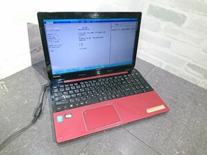 【現状品】管1T118 TOSHIBA dynabook T554/45K53R PT55445KBXR53 CPU core i5-4200U Bios起動OK HDD無し、メモリー2GB、バッテリー有り