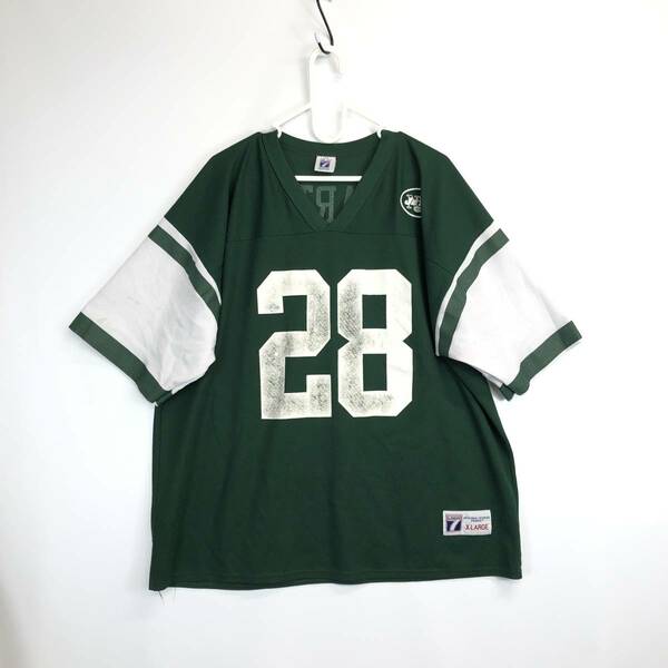 80s USA製 LOGO7 New York Jets ニューヨーク・ジェッツ フットボールTシャツ グリーン MARTIN #28 XLサイズ