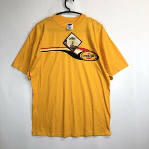 00s 90s デッドストック PENNZOIL（ペンズオイル） 半袖Tシャツ Lサイズ イエローオレンジ系