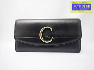 CHLOE クロエシー ロングウォレット 長財布 CHC19SP055A37001 chlo? c ブラック 中古B+ 【送料無料】 A-8001