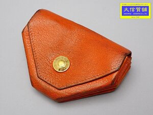 HERMES エルメス コインケース ルバンキャトル オレンジ ダブルフェイス □F オレンジ 中古B- 【送料無料】 A-7780