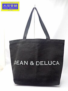 DEAN ＆ DELUCA ディーン&デルーカ トートバッグ コットンキャンバス ブラック 中古B+ 【送料無料】 A-8211