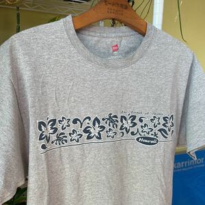 ハワイ　オールドサーフ　プリントTシャツ　グレー　L XL