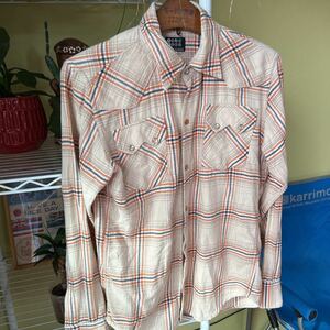 TK western shirt cream check M