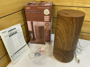 美品！　TEES 木目調　筒型　加湿器 HUMIDIFIER 超音波式　1.8L 説明書付き