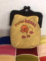 N 雑貨3】PIPI&BEBEL ピピ＆ベベル がまぐち ミニ 財布 小物入れ 昭和レトロ 雑貨 アンティーク ヴィンテージ 女の子 少女 当時物 現状_画像2